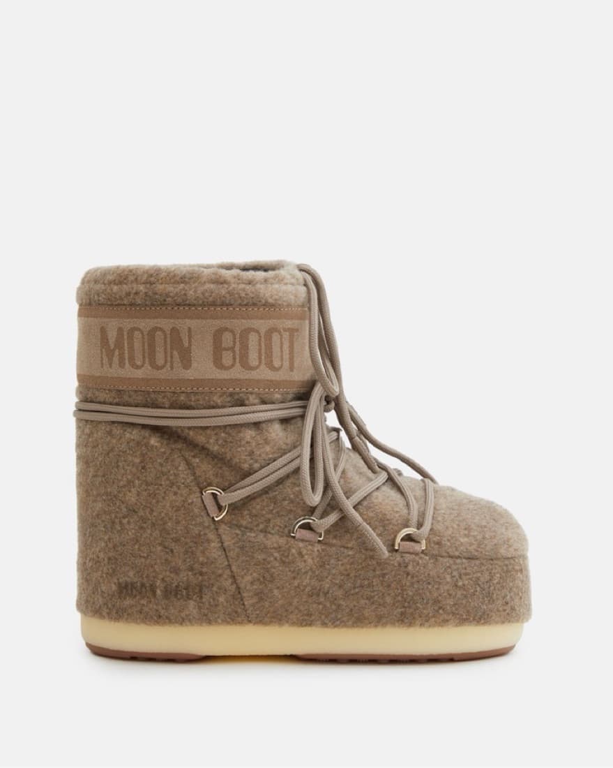 Moon Boot Icon Low Beige Felt Boots - Image 1