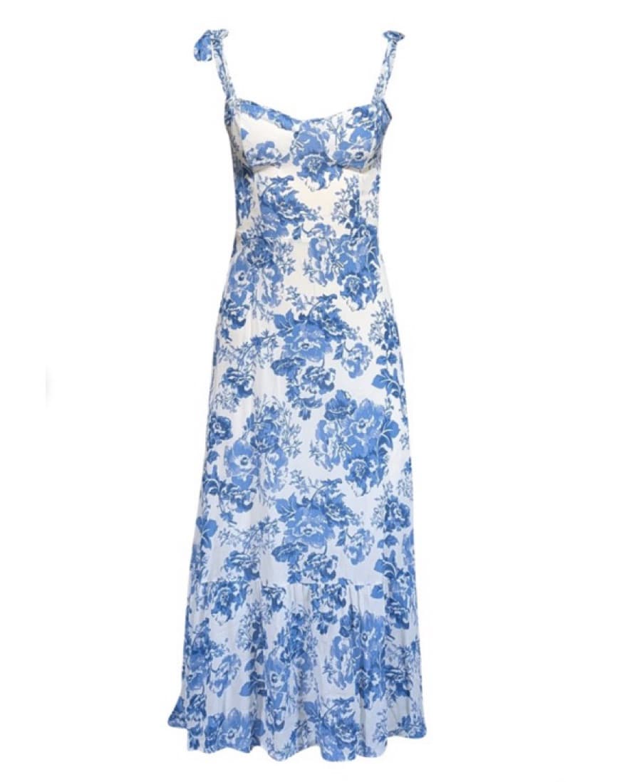 Reformation Blue And White Floral Dress - Image 2