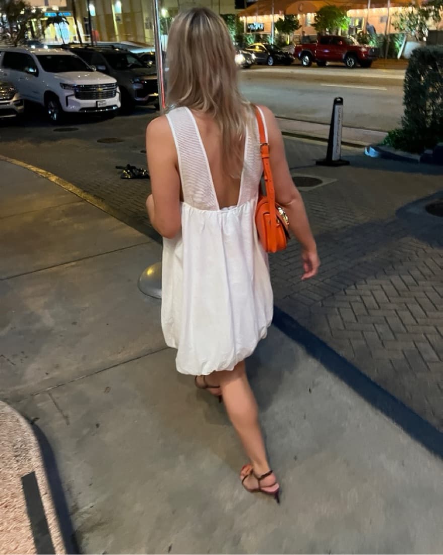 Anthropolgie White Bubble Hem Dress - Image 2