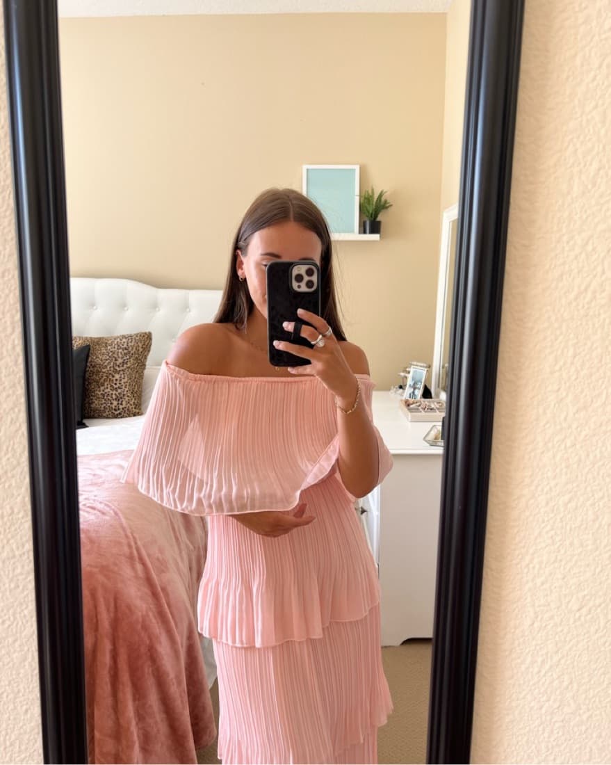 Formal Pink Midi Dress - Image 2