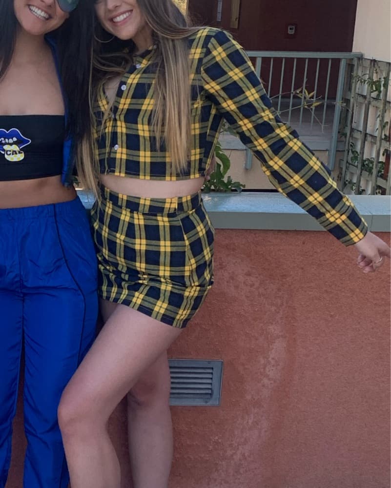  Yellow Plaid Superdown Skirt Set - Image 1