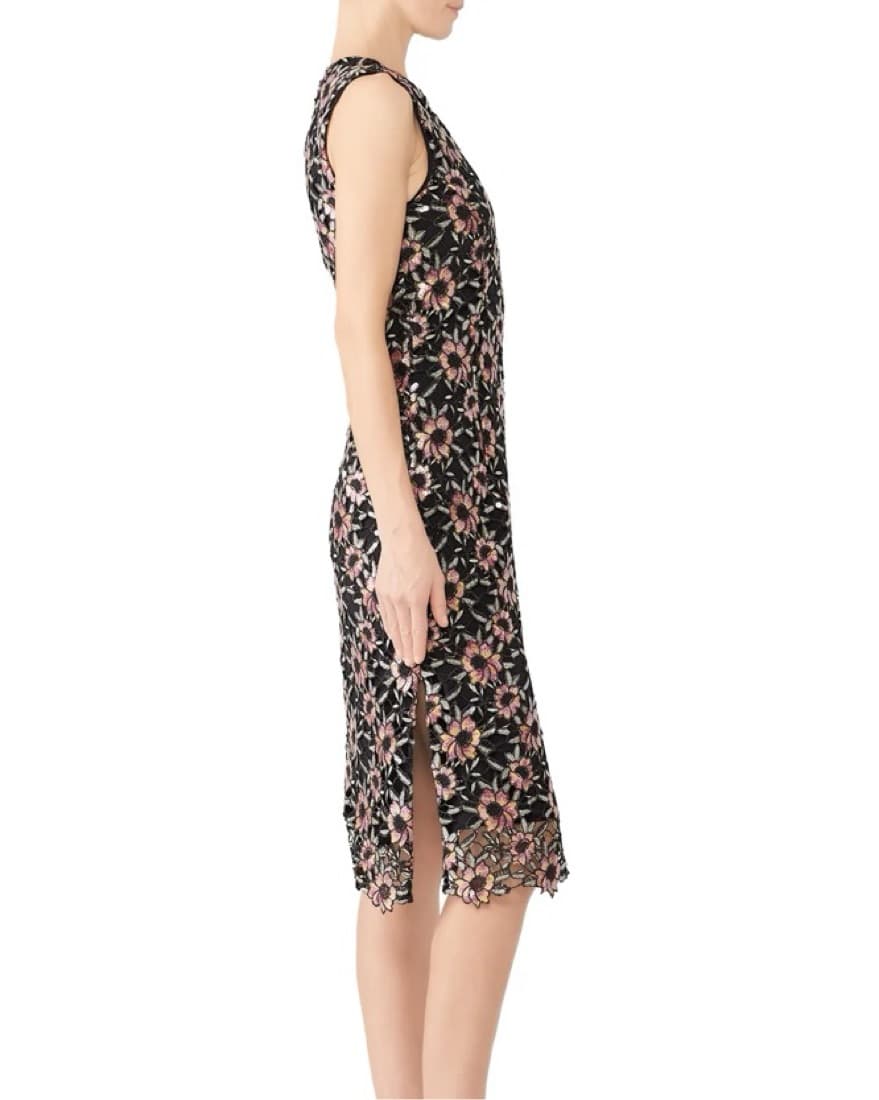 Prabal Gurung Sequin Floral Sheath Dress - Image 4