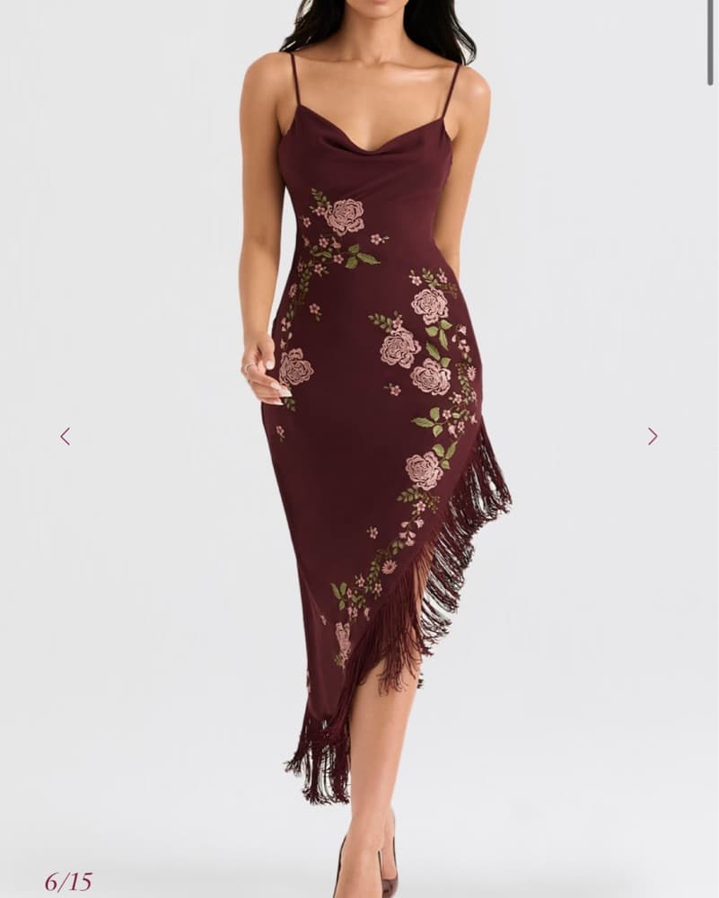 House Of CB Eloisa Floral Fringe Dress - Image 1