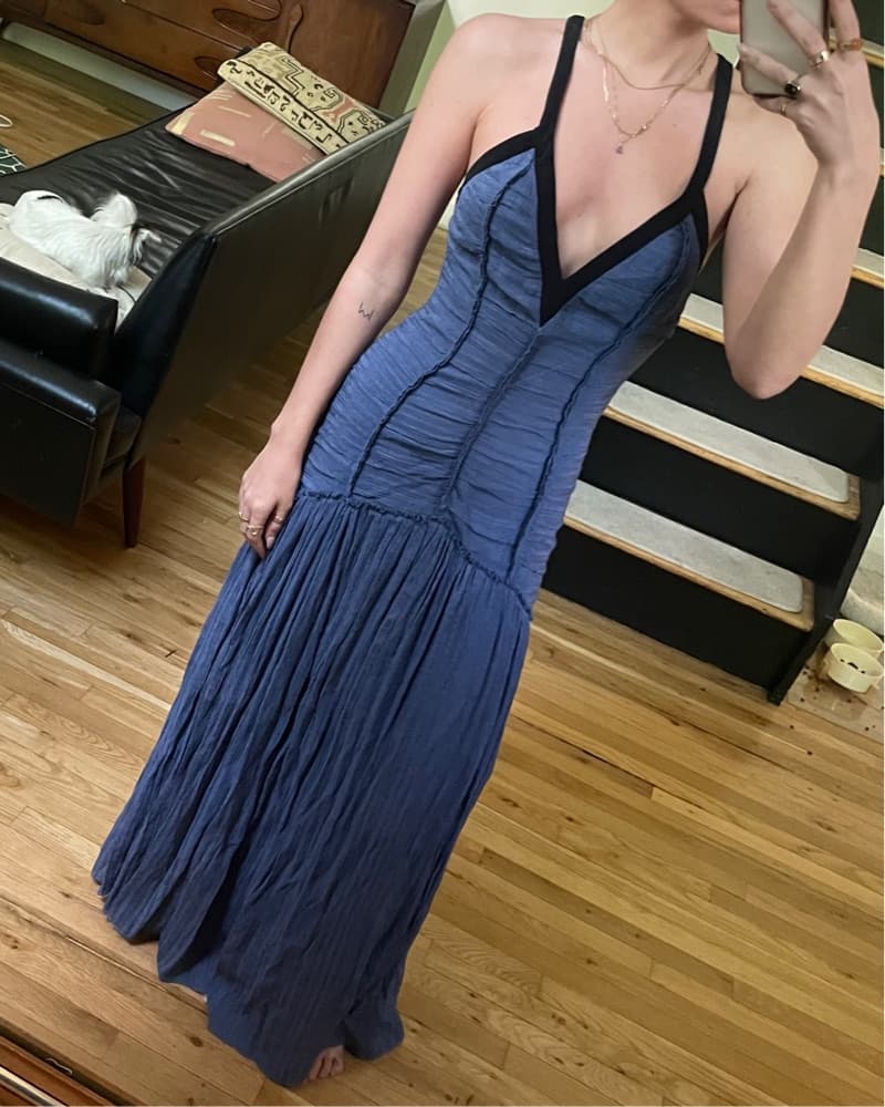Silk Maxi Dress With Bow Detail - Image 4