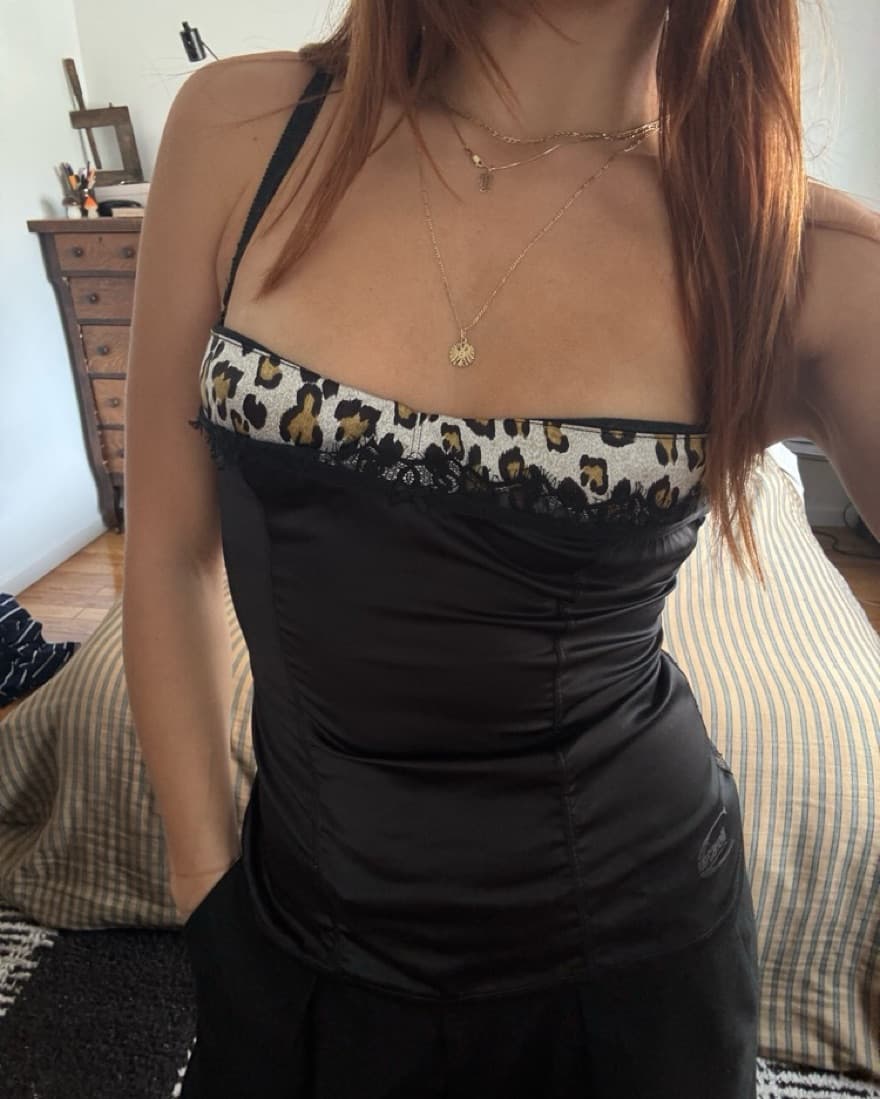 Just Cavalli Cheetah/Black Bustier Top - Image 4