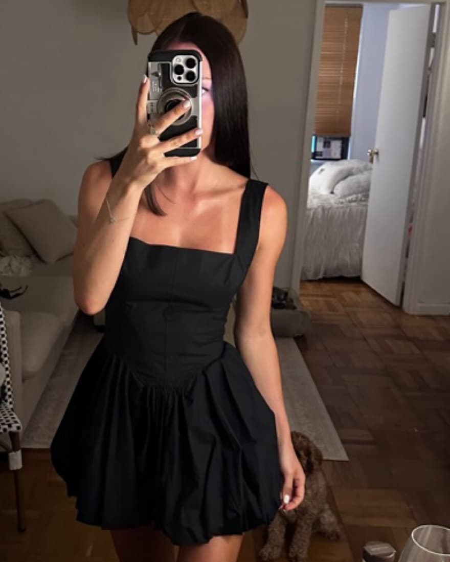 Helsa Poplin Bubble Mini Dress - Image 1
