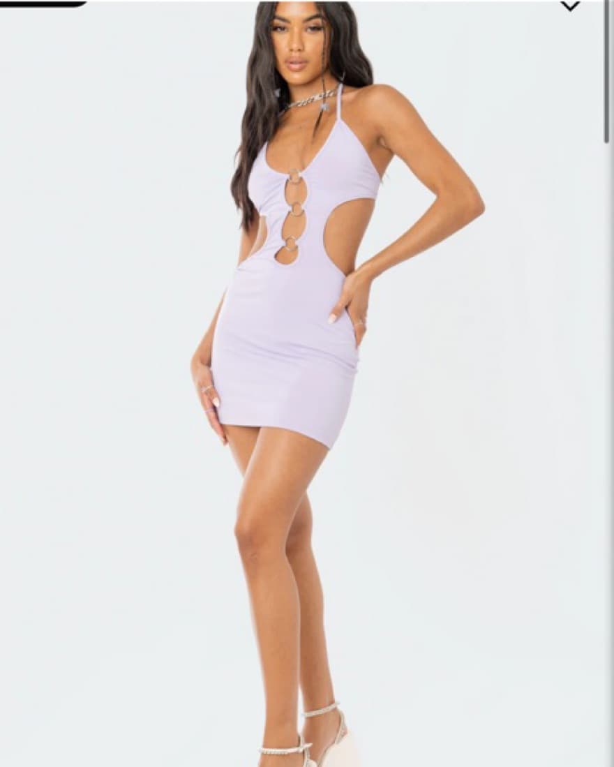 Edikted Purple Open Back Mini Dress  - Image 1