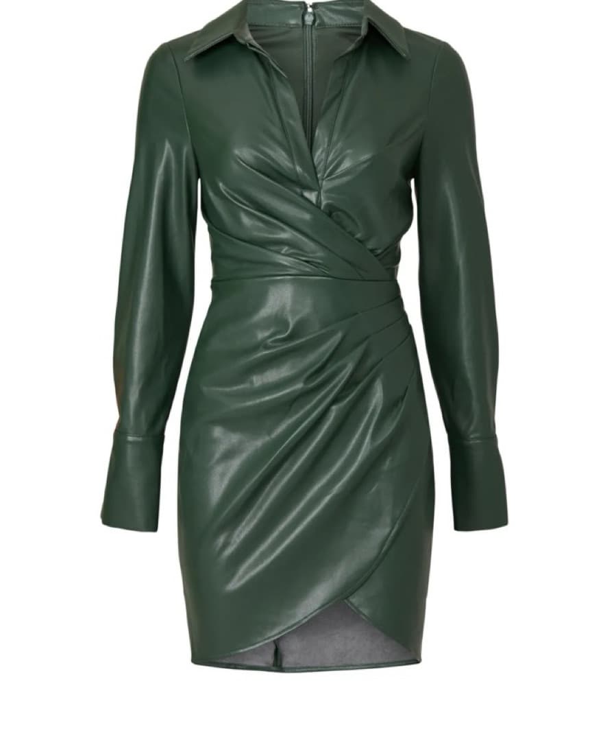 Faux Leather Shirt Dress - Image 2