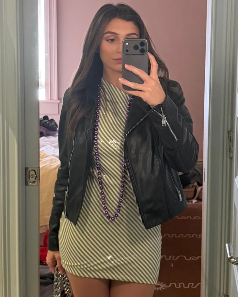 Off Shoulder Sequin Mini Dress Green - Image 2