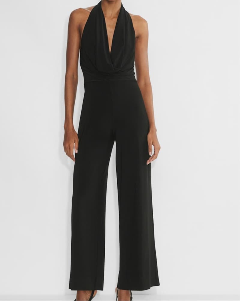 Sleek Black Halter Jumpsuit - Image 1