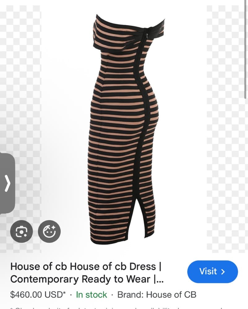 House Of CB 'Petra' Striped Bandage Midi - Image 3