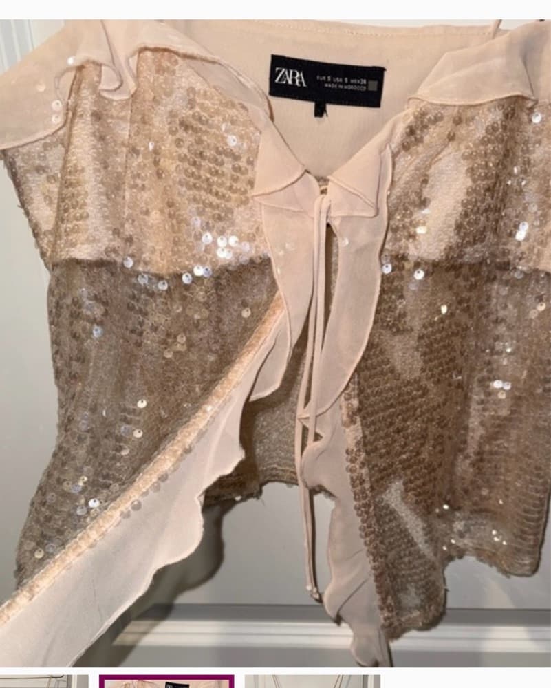 Sparkling Gold Sequin Ruffle Dress - Image 3