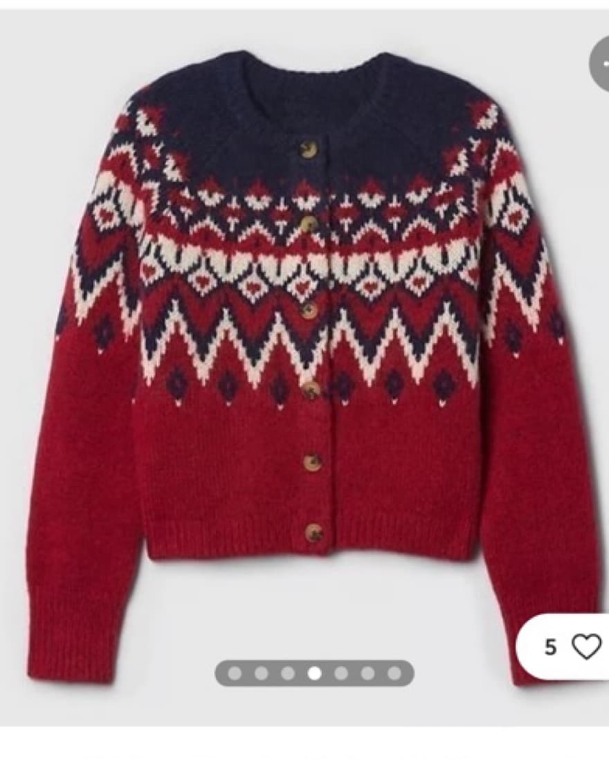 Gap Brushed Fairs Isle Cardigan - Image 3