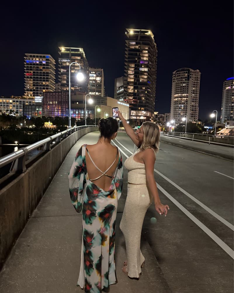 Glamorous Floral Maxi Dress and Neutral Midi Dress - Image 1