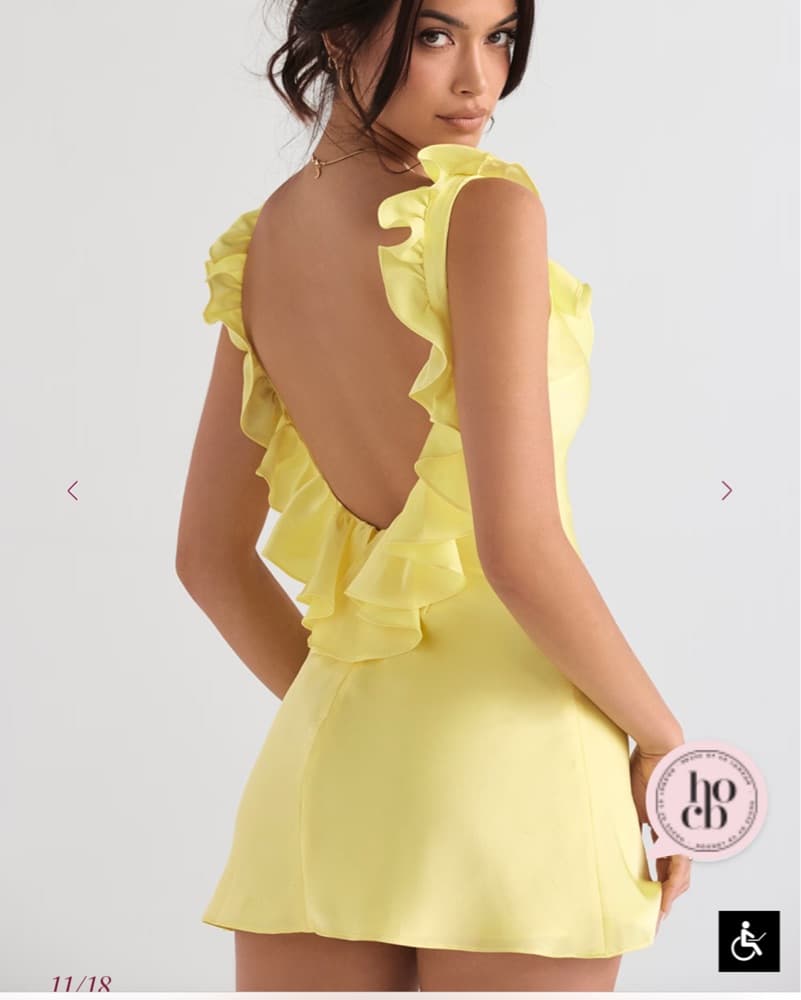 TINK Buttercup Satin Ruffle Mini Dress - Image 2