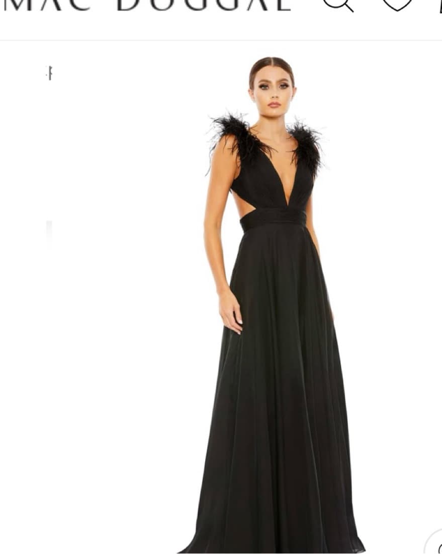 Mac Duggal PLUNGE OSTRICH FEATHER A LINE - Image 1
