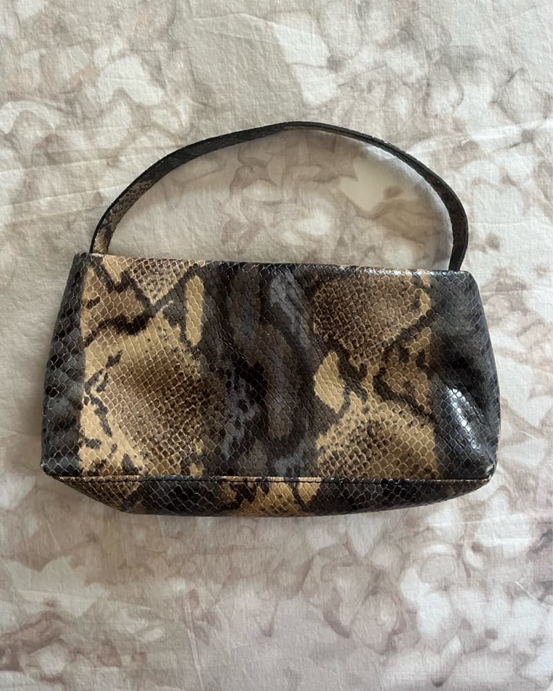 Vintage Faux Snakeskin Handle Bag - Image 2