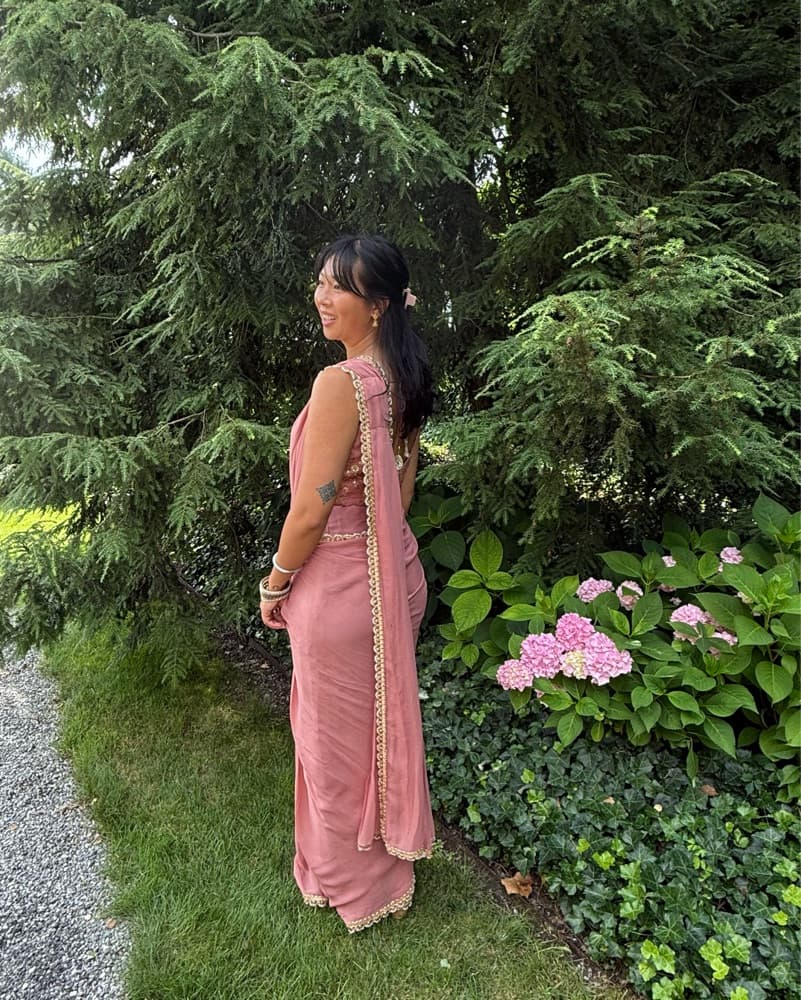 Dusty Pink Saree/Sari - Image 2