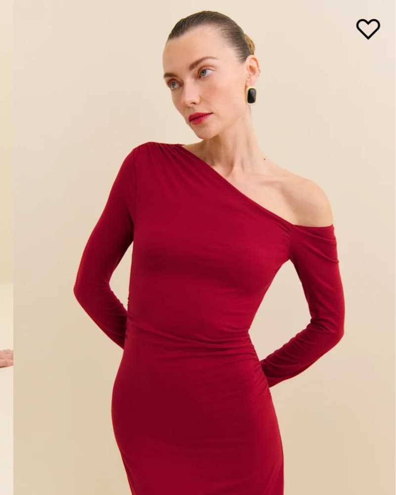 Reformation Knit Red Dress - Image 4