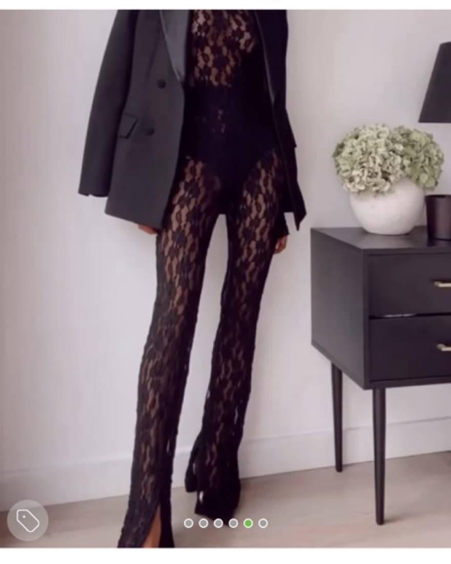 3 Pc Lace Set - Bodysuit, Pants, Blazer - Image 4