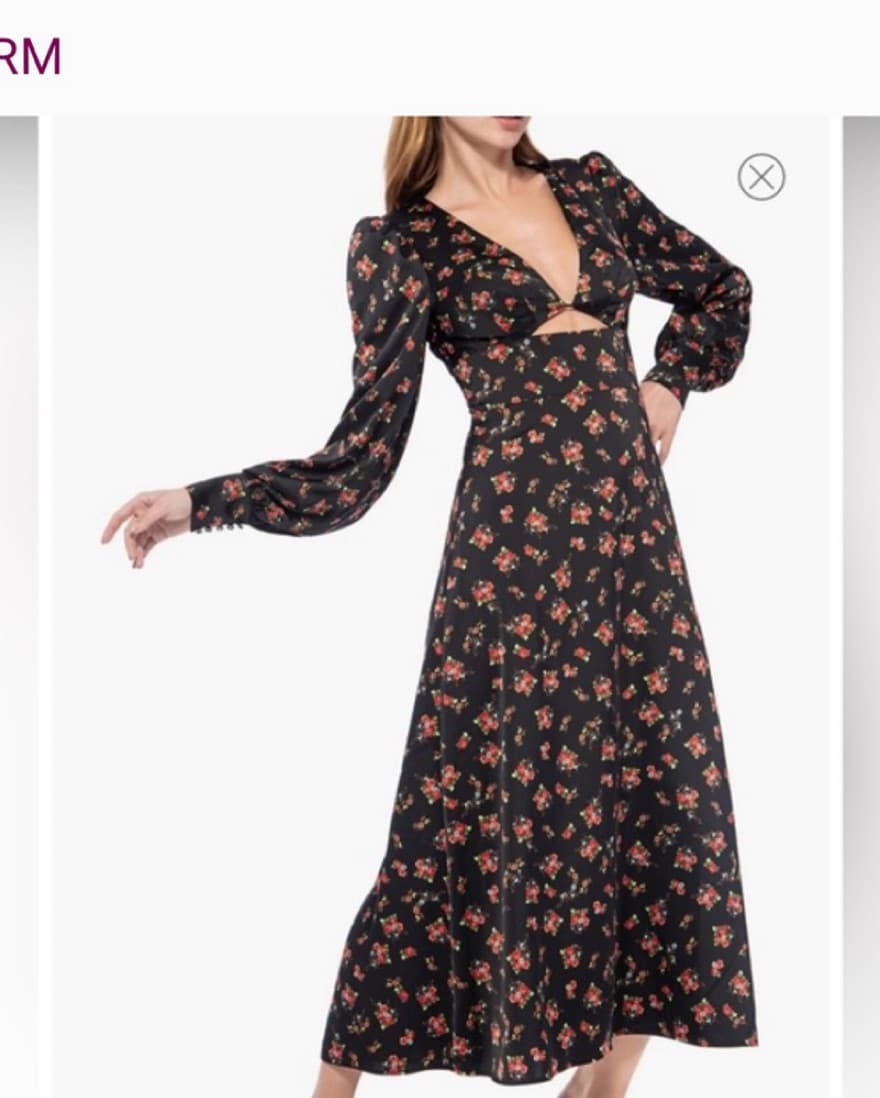 Black Flowered AFRM dress - Image 1