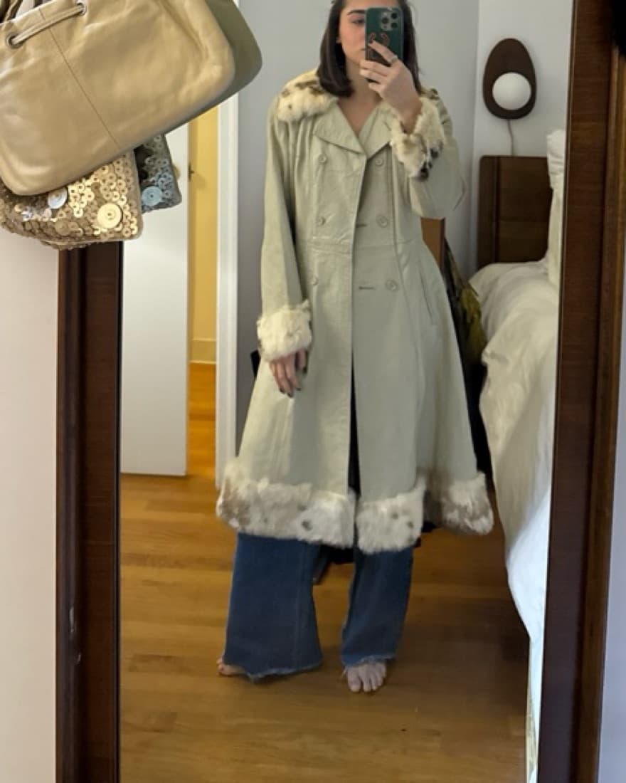 Vintage Leather/fur Coat - Image 1