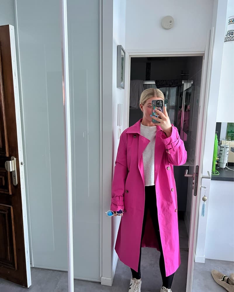 Pink Trench Coat - Image 1