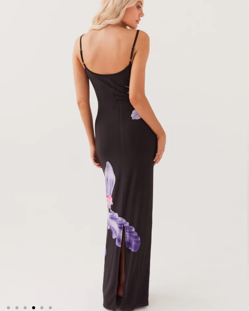 Bad News Mesh Maxi Dress - Black Tulip - Image 3