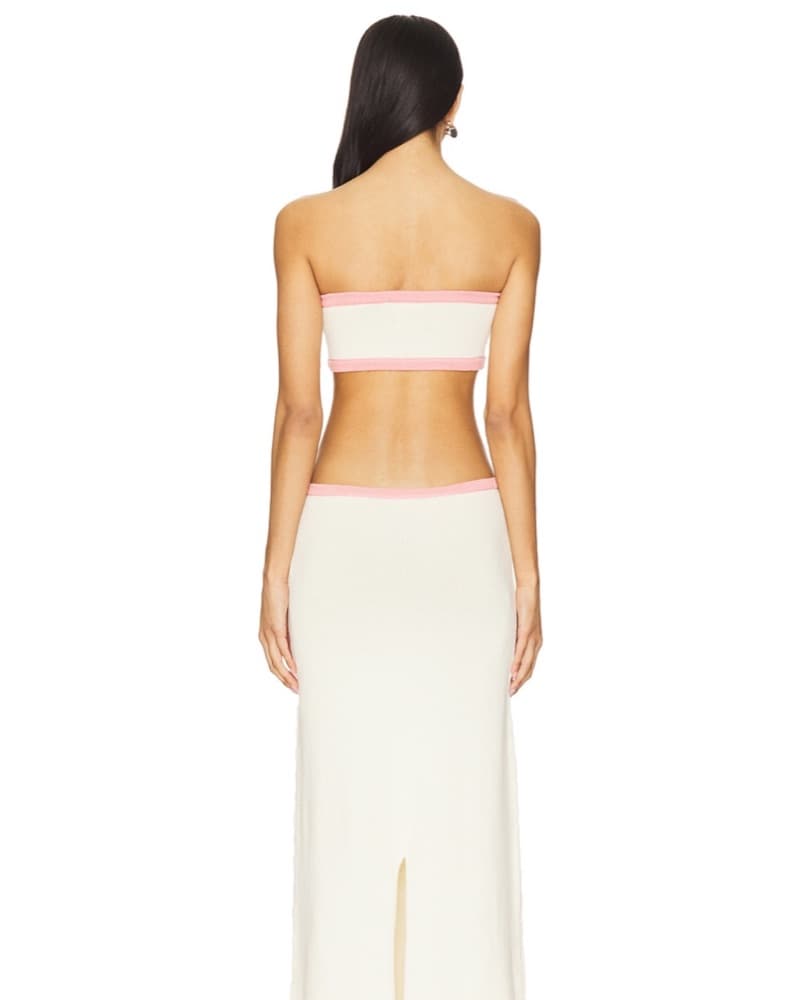 Empire Knit Dress In Pearl - Image 3