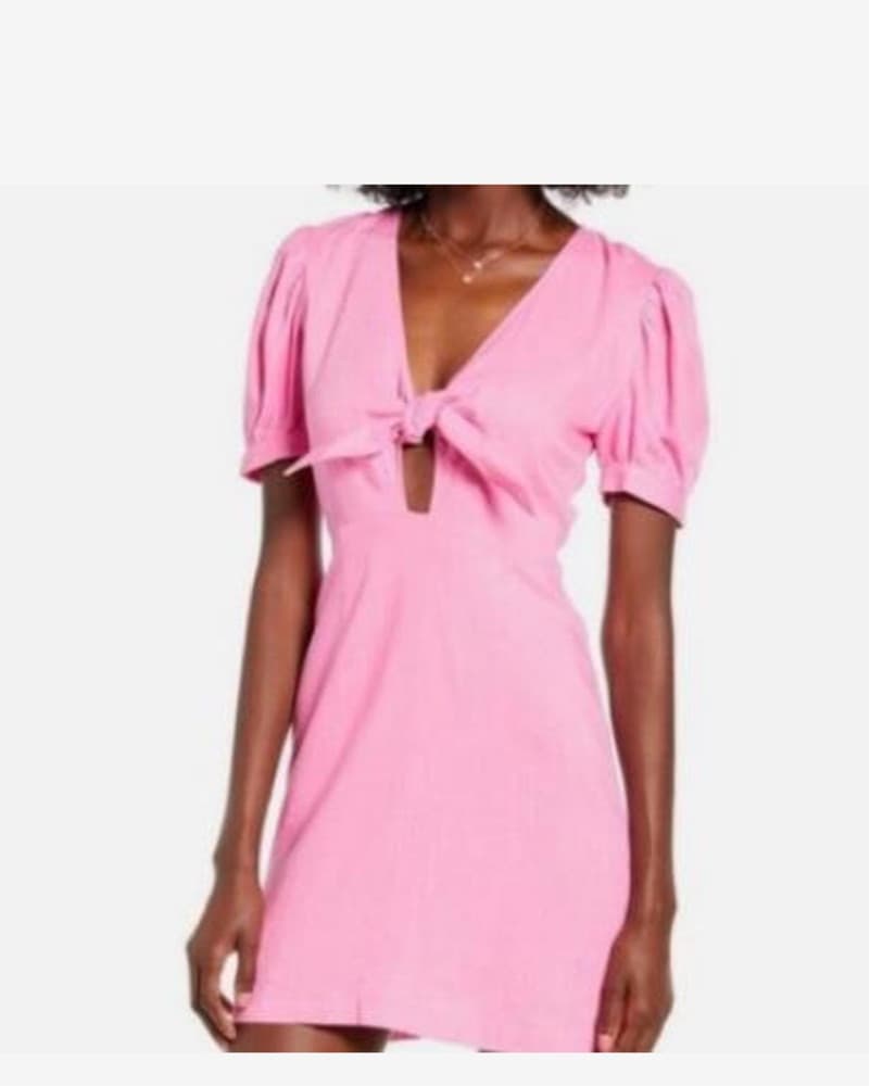 4SIENNA - Pink mini front tie dress - Image 2