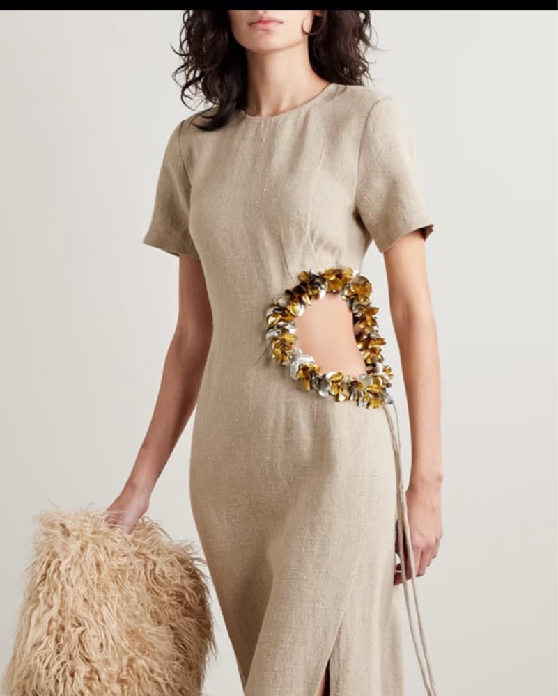 Diotima Seaford Embellished Linen Maxi - Image 2