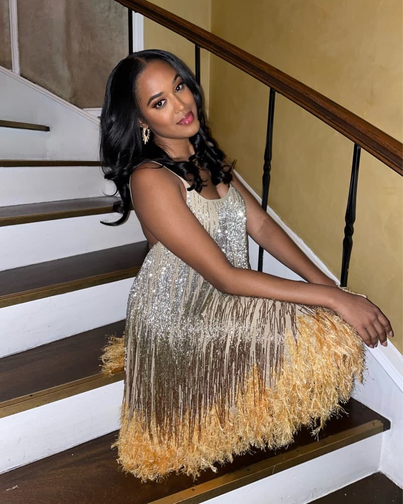 Shimmering Feather Dress - Image 1