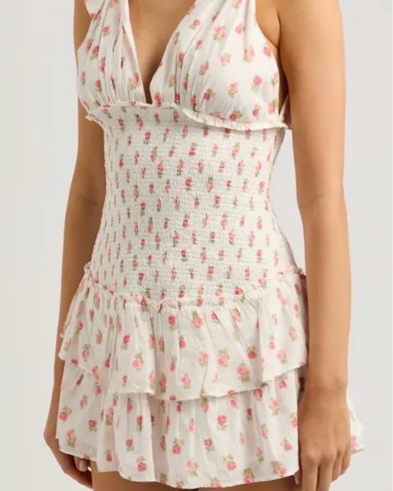 Rossi Floral-Print Cotton Mini Dress LSF - Image 2