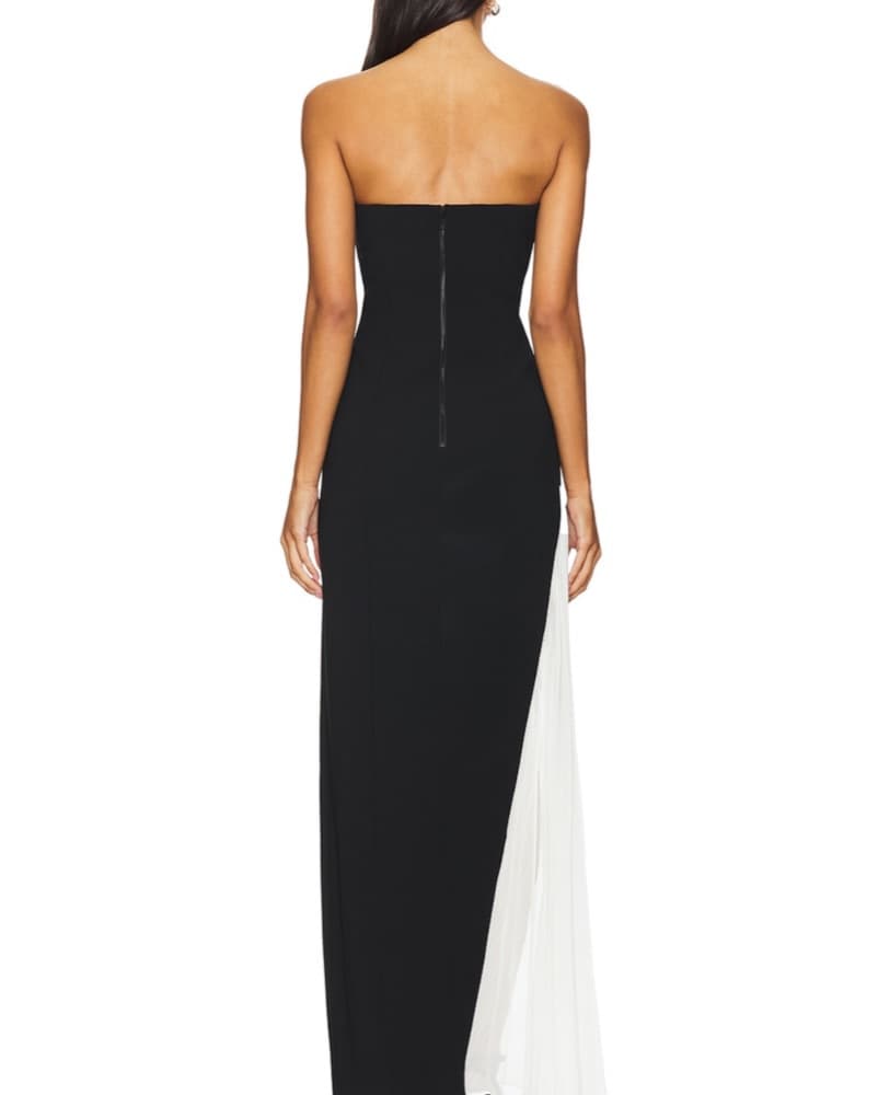 Elegant Black and White Gown - Image 3