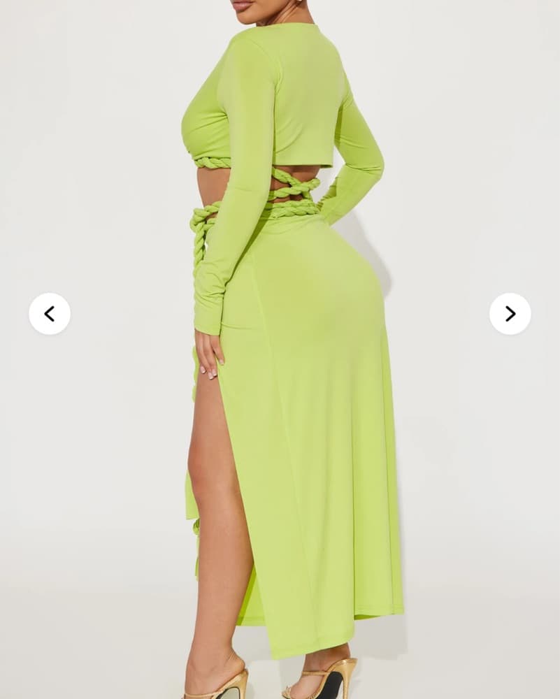 Reina Rope Skirt Set - Lime - Image 3