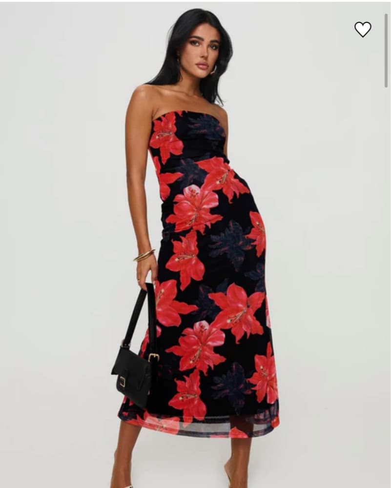 Strapless Floral Maxi Dress - Image 1