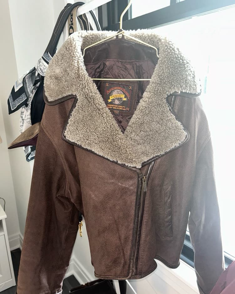 Vintage Brown Oversized Aviator Jacket - Image 1