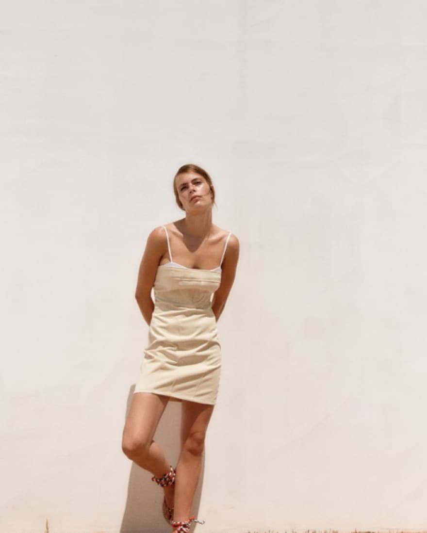 Beige Denim Dress  - Image 1