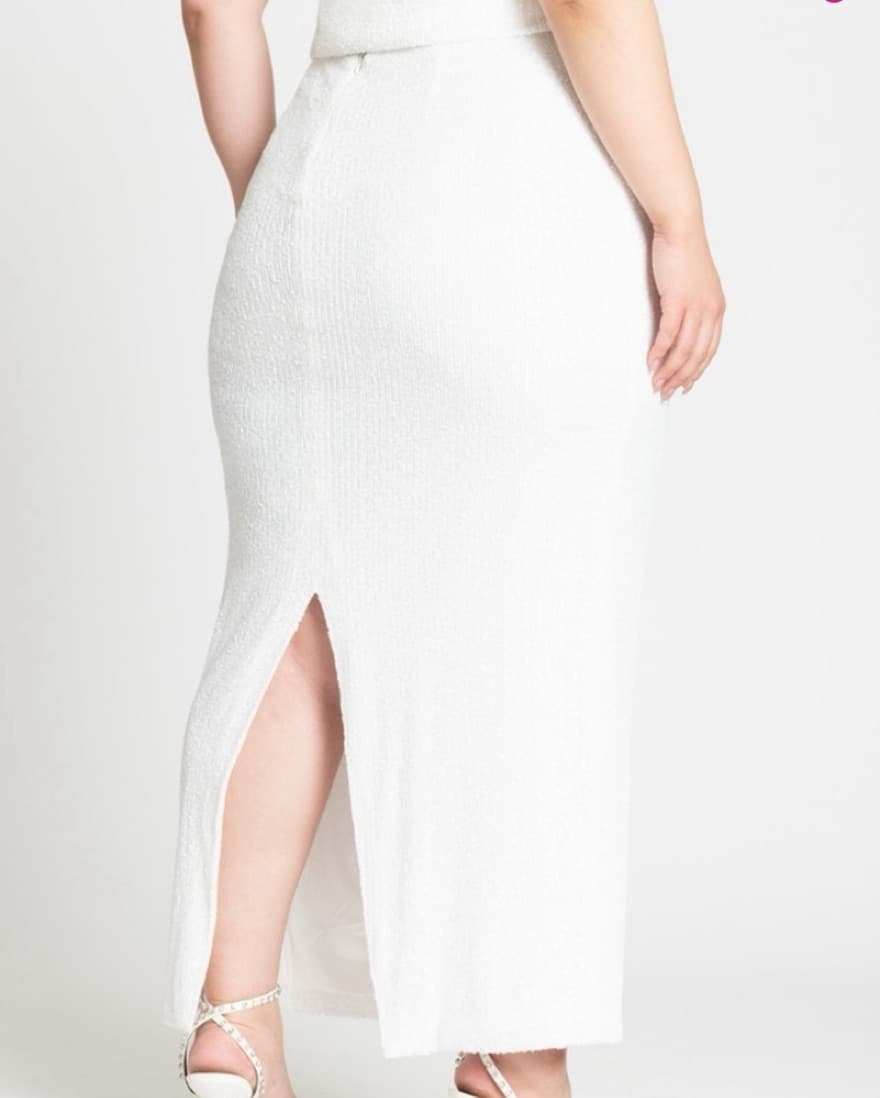 Plus Size Sequin White Set - Image 3
