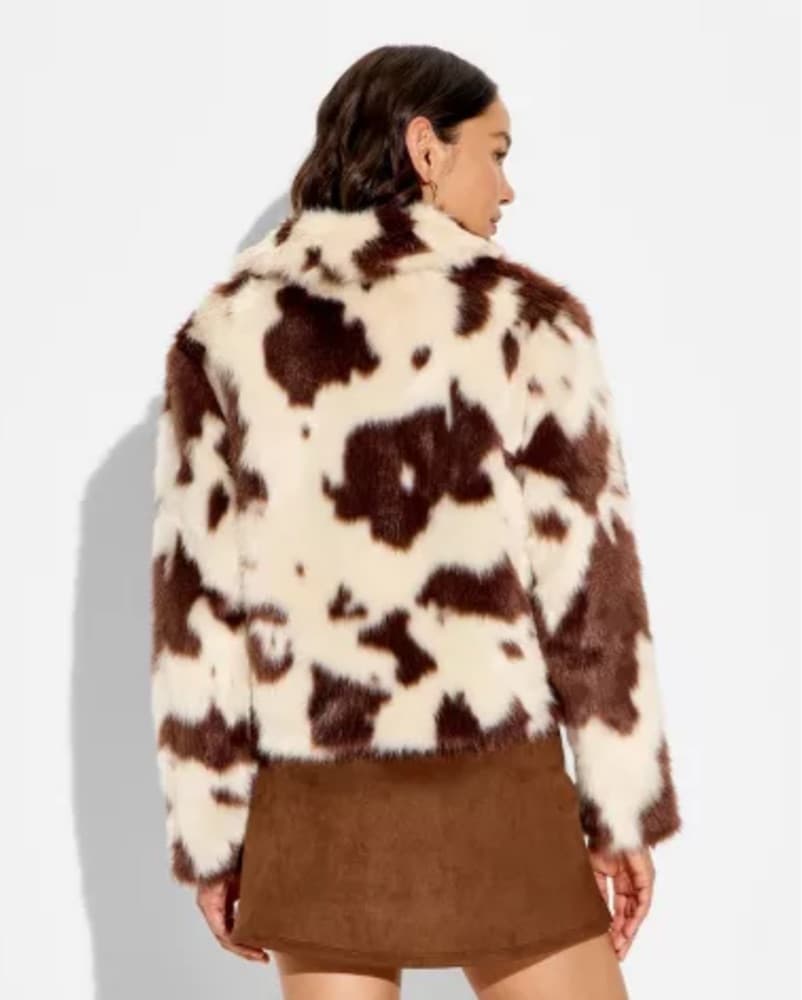 Spotted Faux Fur Jacket - Image 3