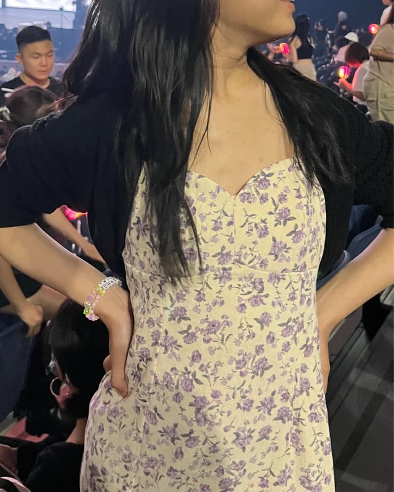 Midi Purple Floral Dress - Image 2