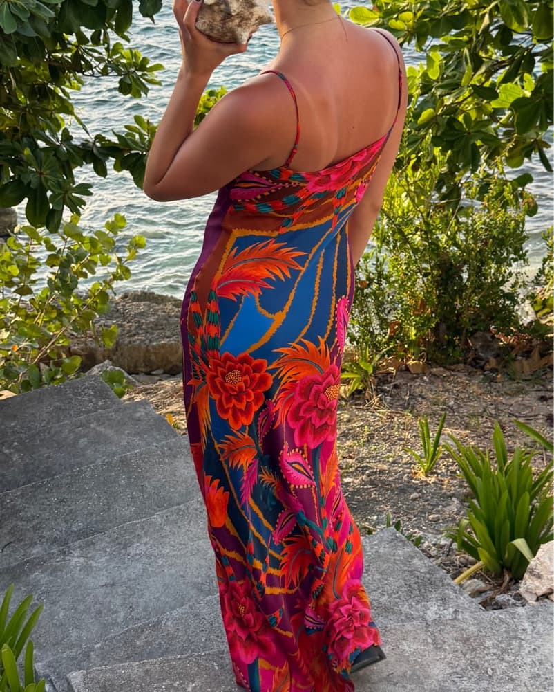Tropical Floral Maxi Dress - Image 2