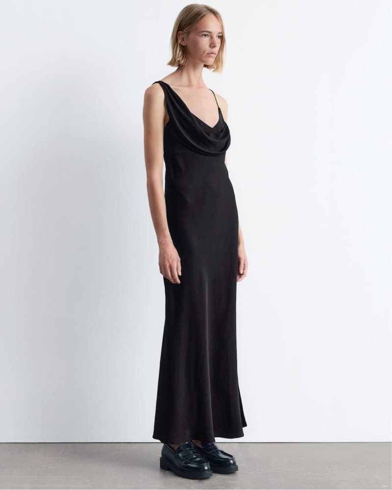 asymmetric cowl-neck midi dress - Image 3