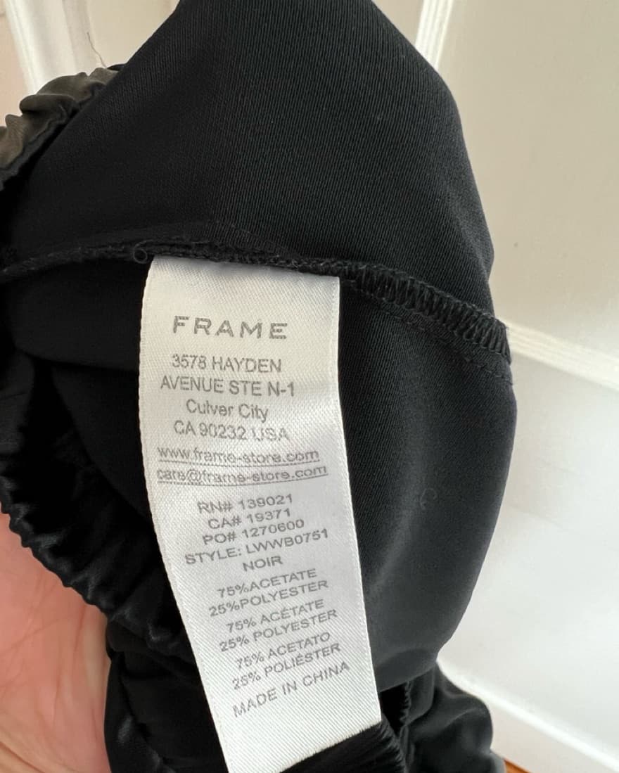 FRAME High Waisted Black Satin Joggers - Image 2