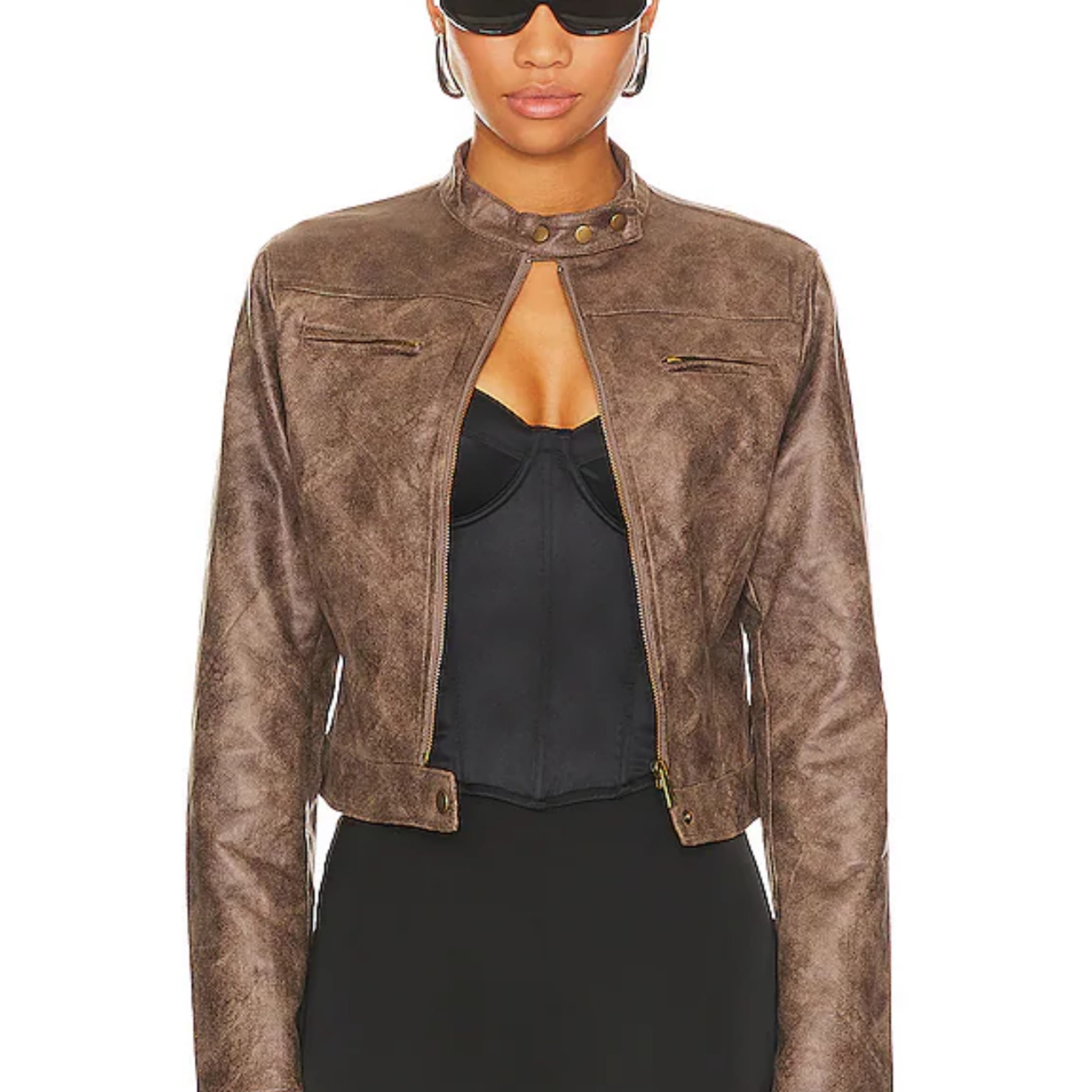 Lioness Brown Leather Jacket - Image 1