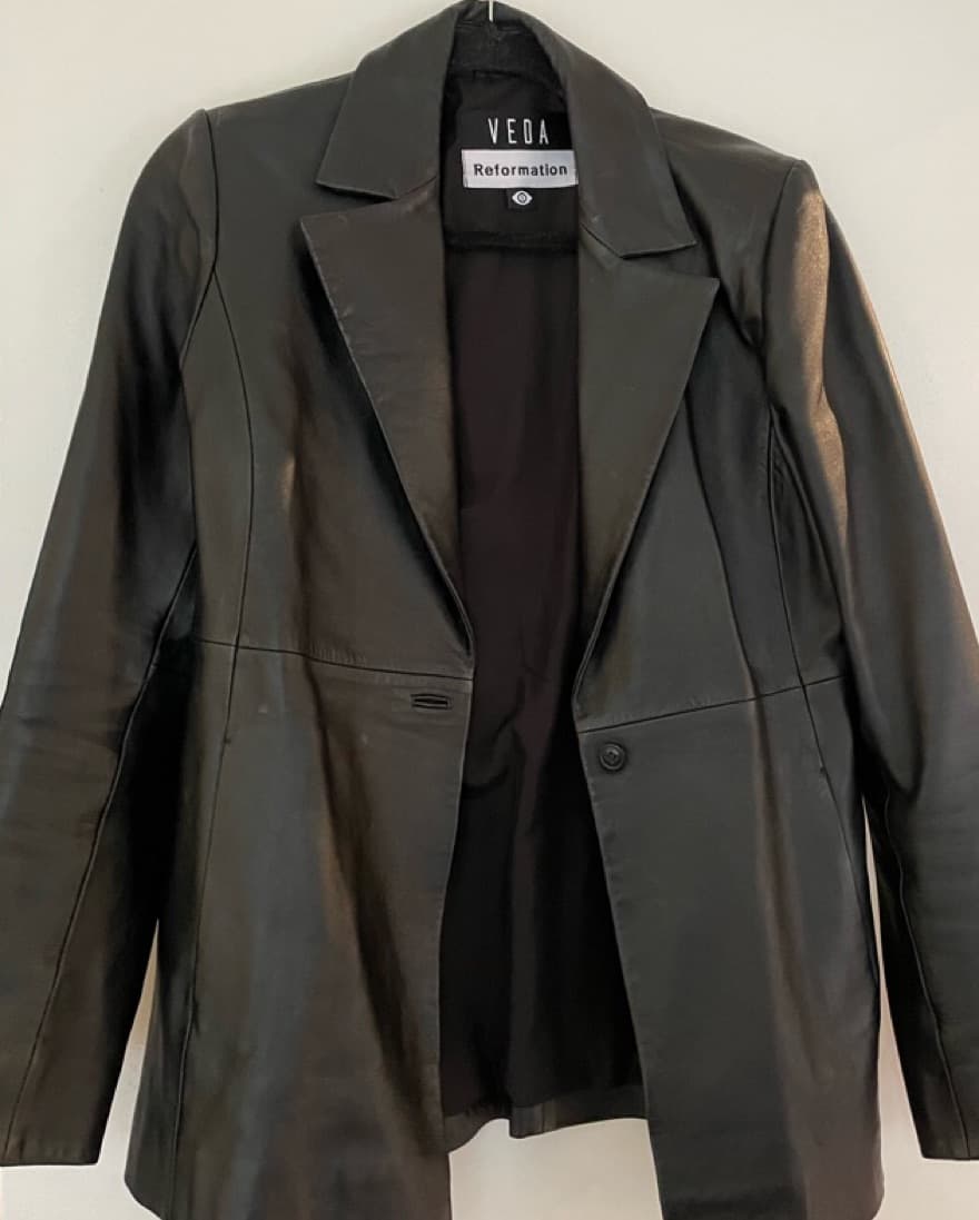 Reformation Leather Blazer - Image 3