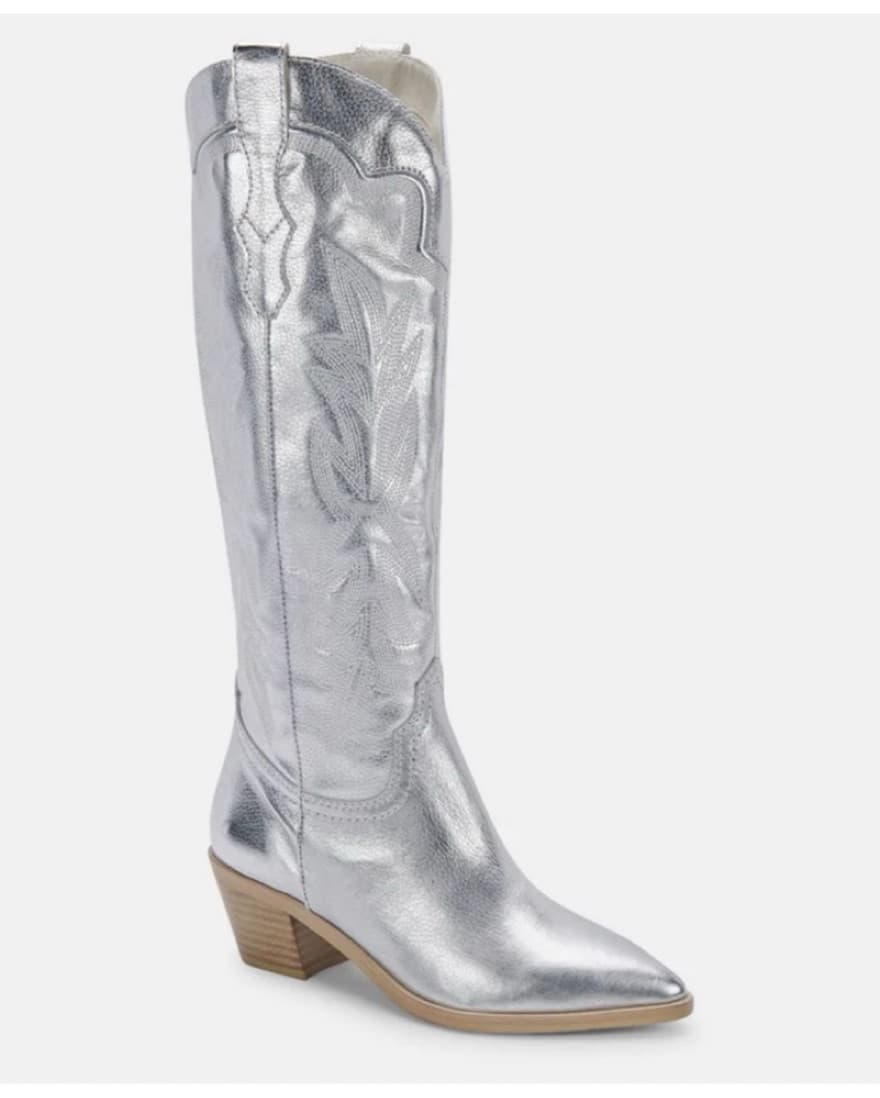 Dolce Vita Silver Cowboy Boots - Image 1