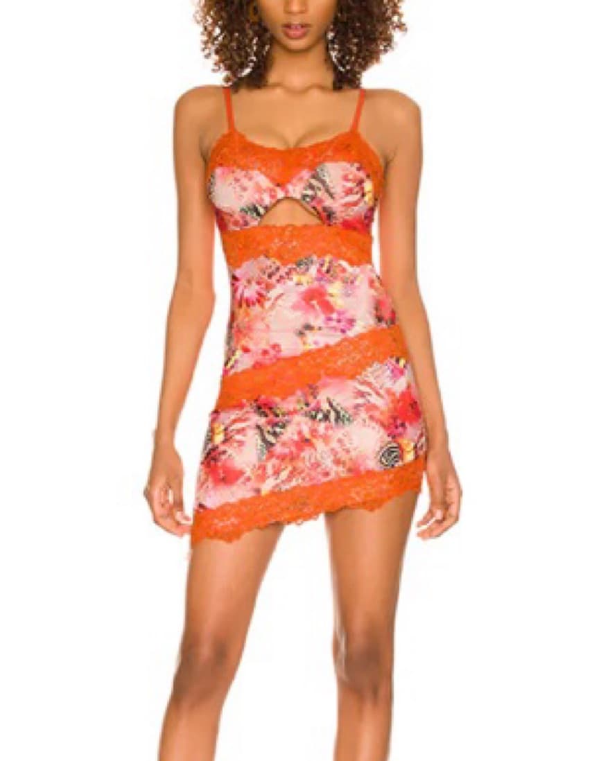 Superdown Lace Trim Mini Dress - Image 1
