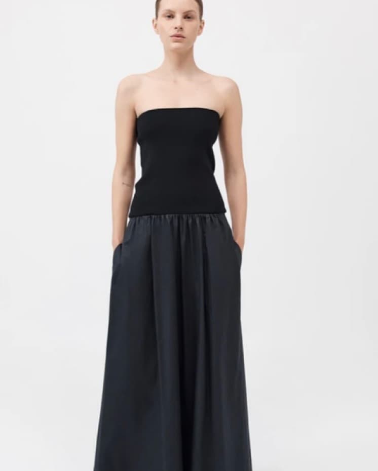 St Agni Strapless Dress In Black - Image 1