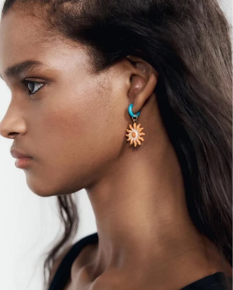 Zara Mismatched Sun And Crab Earrings - Image 1